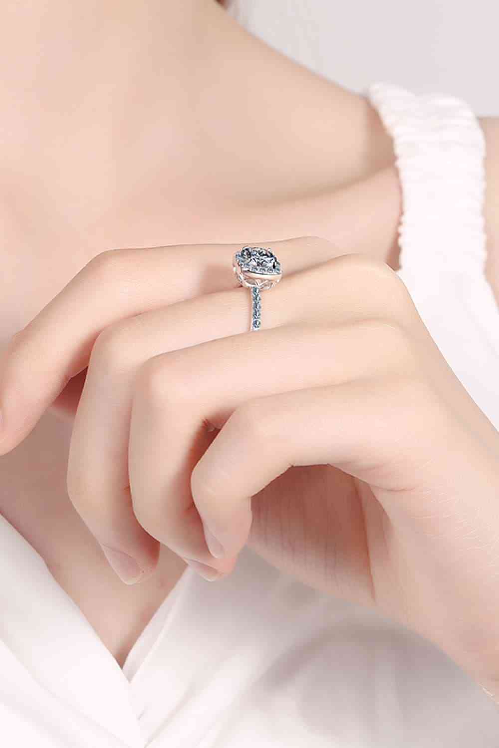 2 Carat Moissanite Square Halo Ring