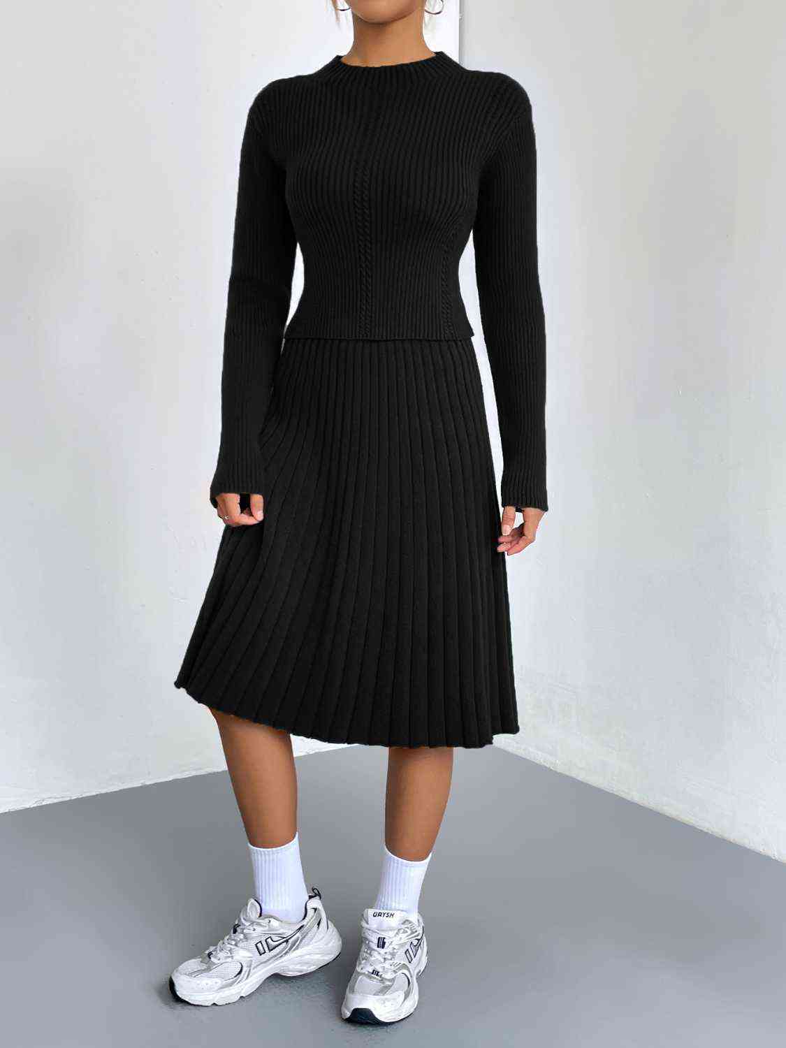 Rib-Knit Sweater and Skirt Set