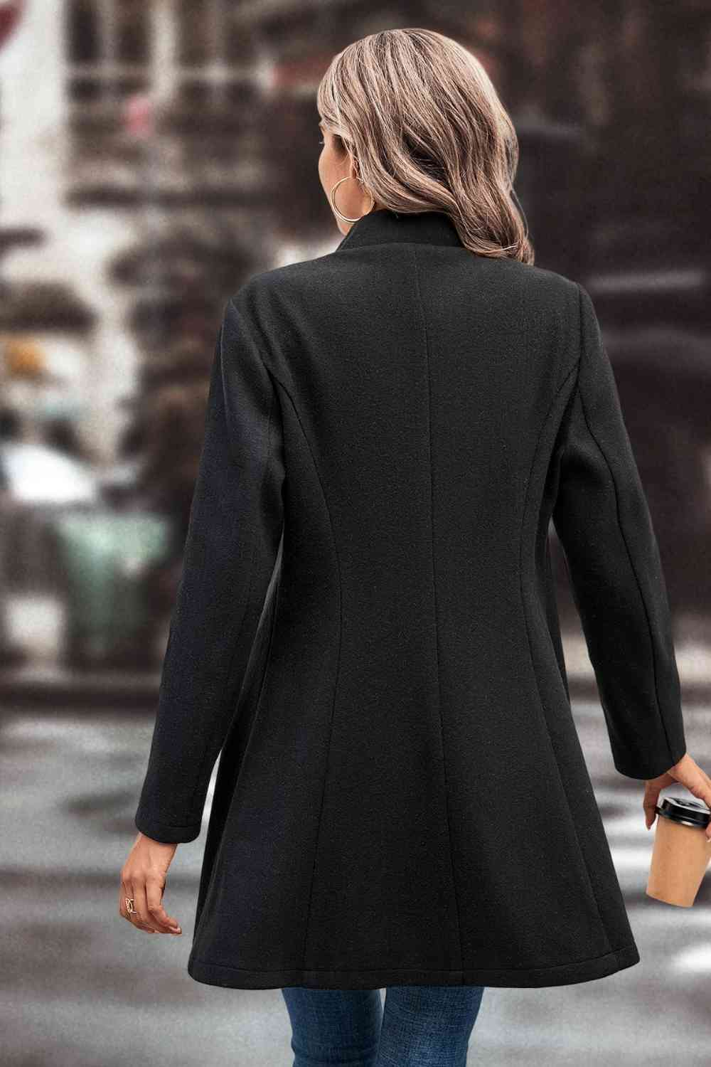 Lapel Collar Button Down Coat