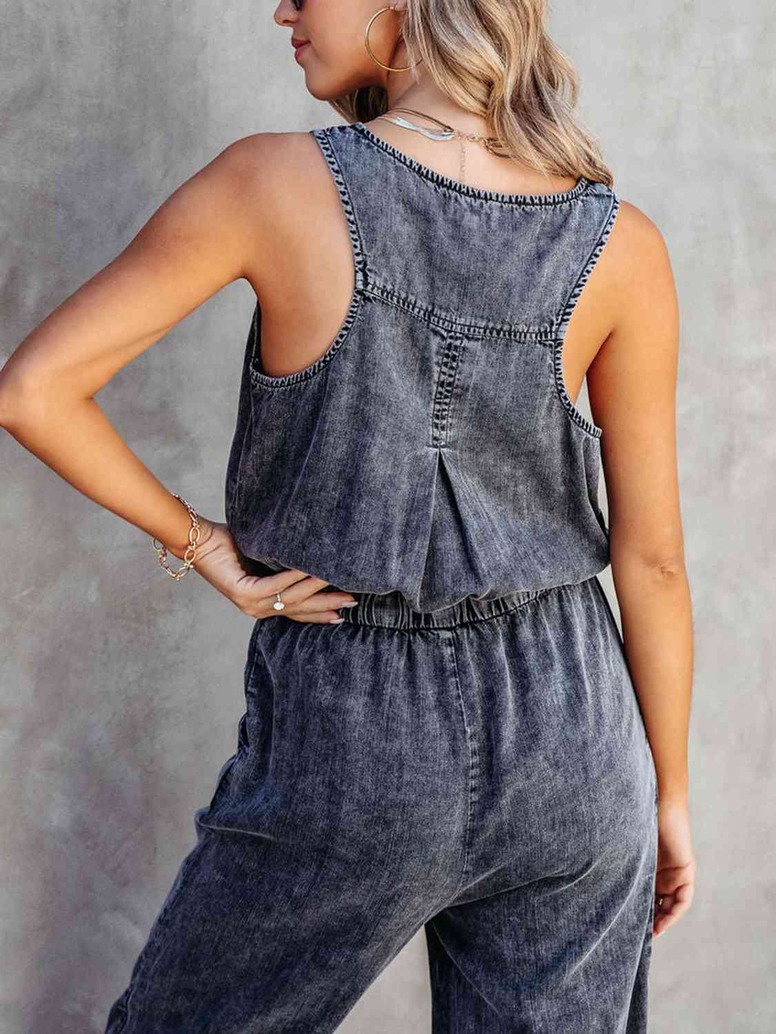 Waist Sleeveless Jumpsuit