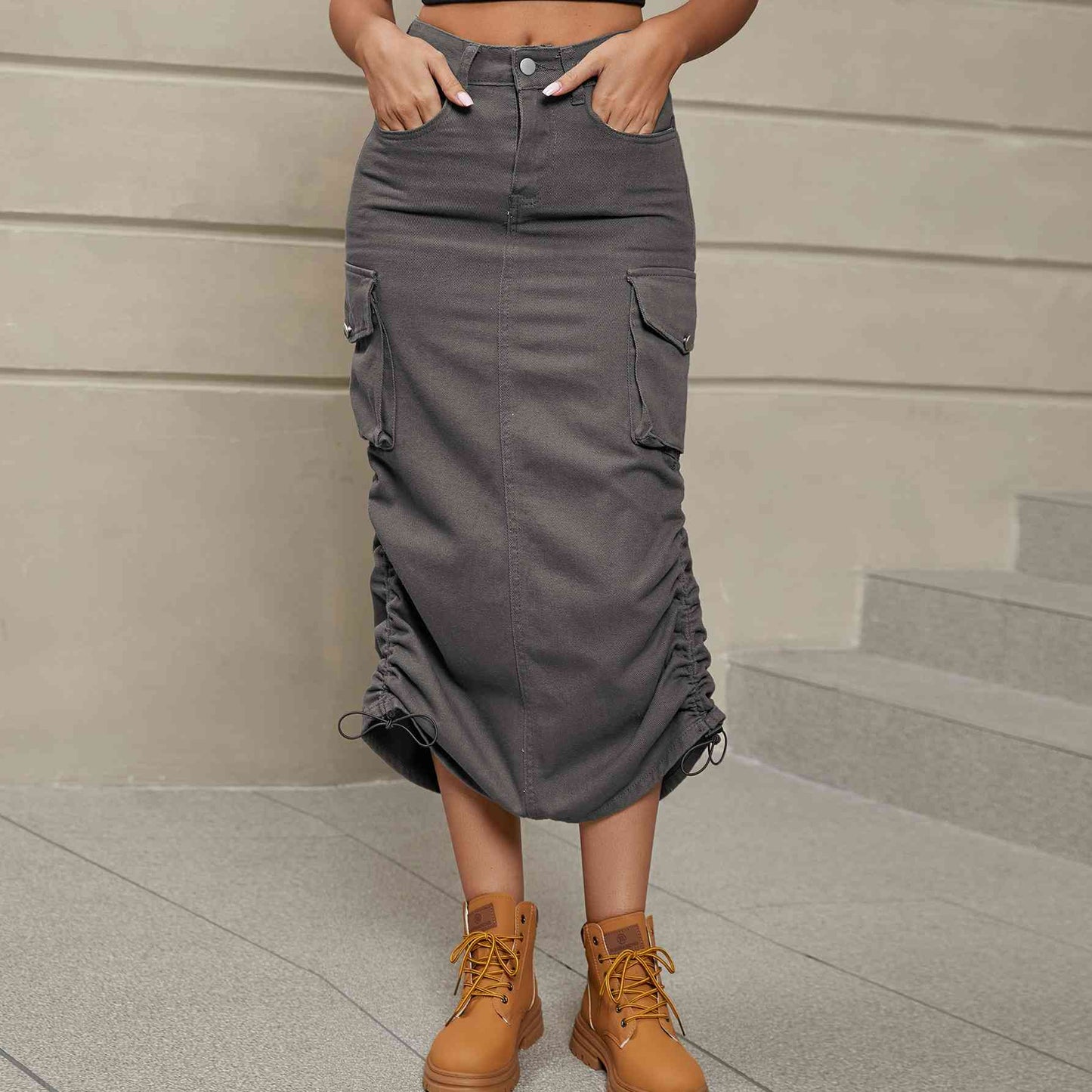 Denim Midi Skirt