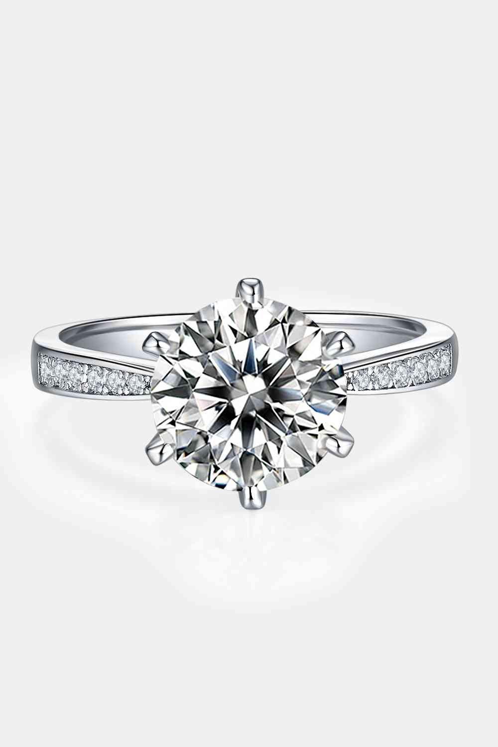 3 Carat Moissanite Side Stone Ring