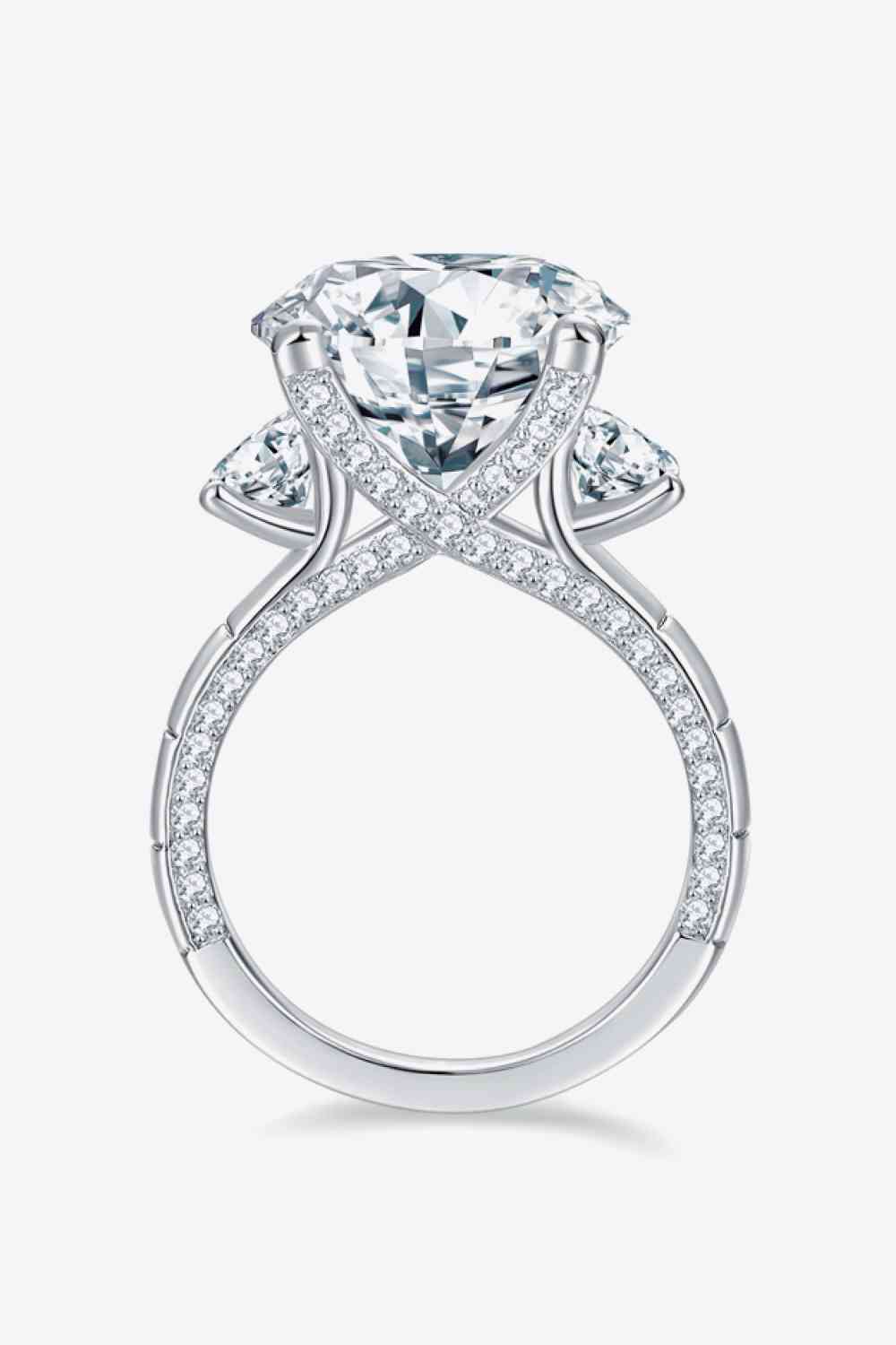 8.6 Carat Moissanite Platinum-Plated Ring