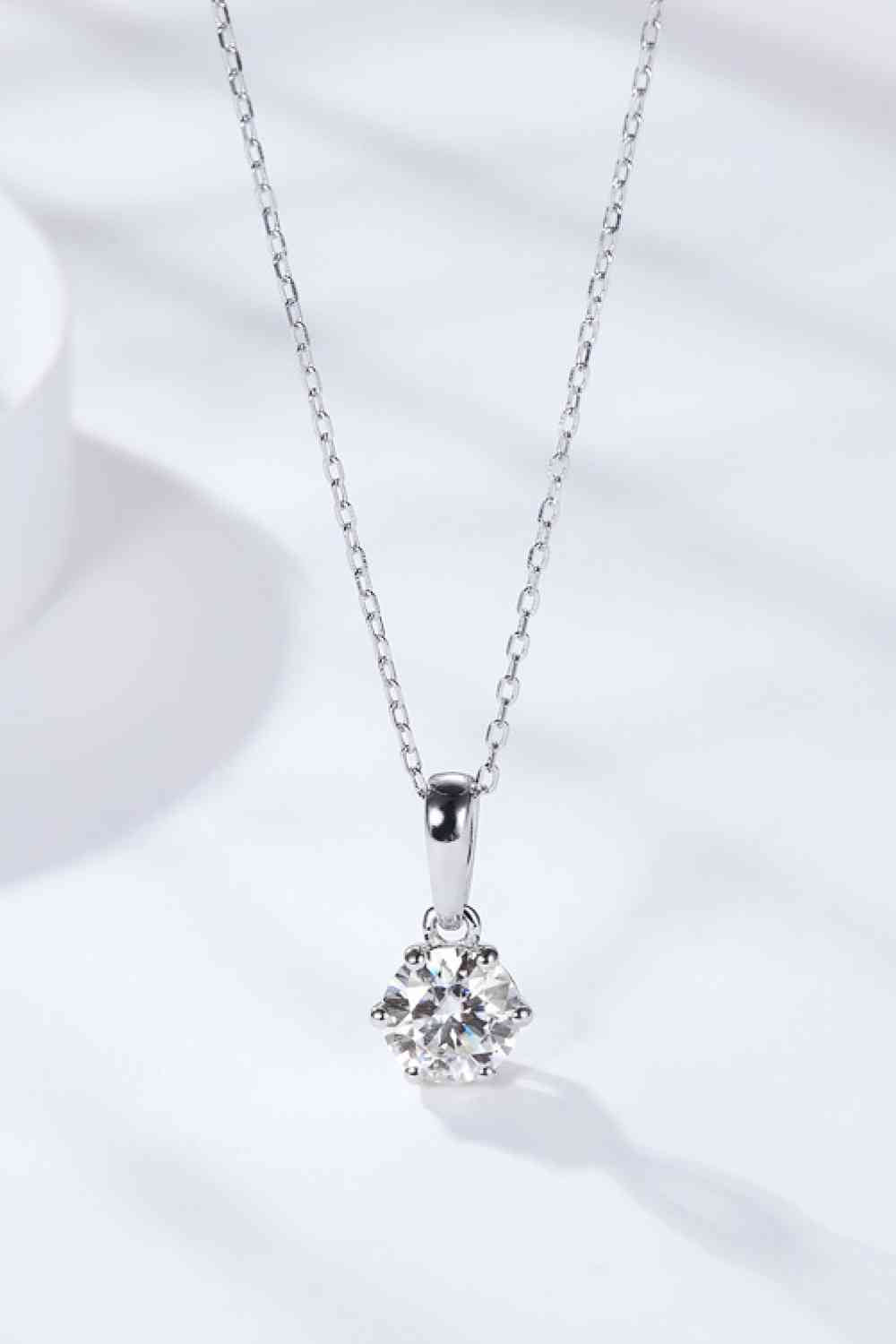 2 Carat 6-Prong Moissanite Pendant Necklace