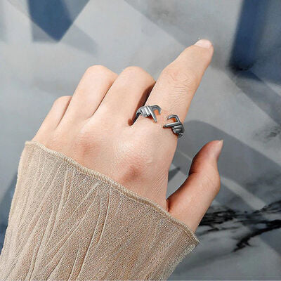 Hand Heart Shape 925 Sterling Silver Open Ring