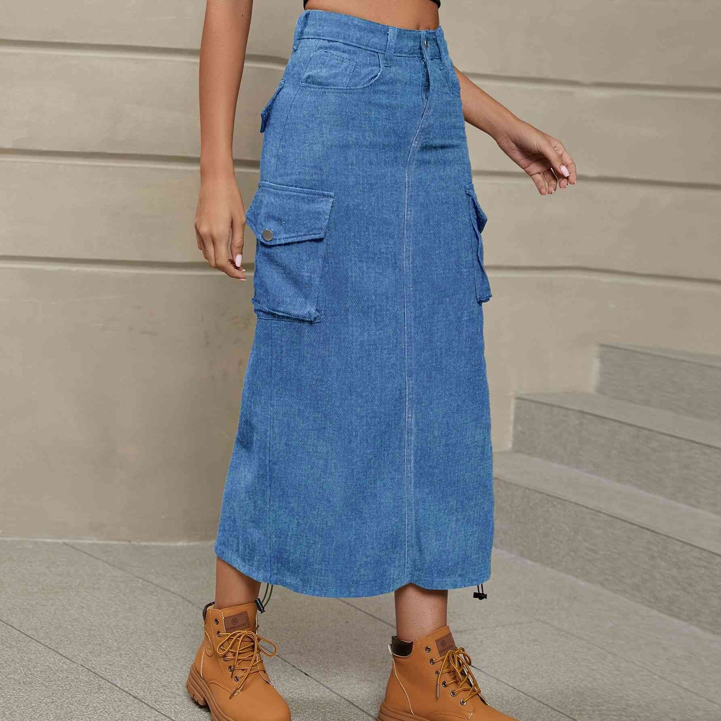 Denim Midi Skirt