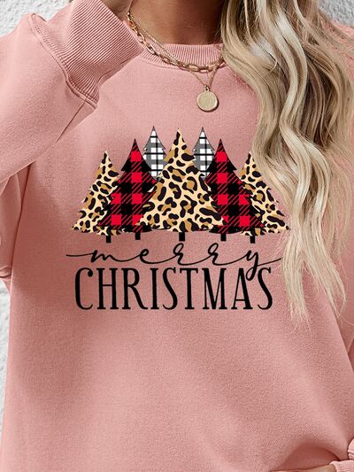 MERRY CHRISTMAS Round Neck Long Sleeve Sweatshirt