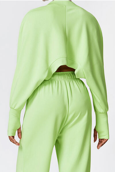 Open Front Long Sleeve Cropped Active Outerwear